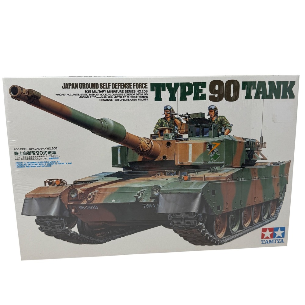 Tamiya 1/35 JGSDF Type 90 Tank Military Model‎ Kit 35208 Vintage 1996